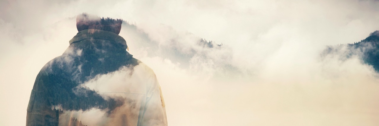 Dealing With Lupus and Von Willebrand Disease Without a Cure Double Exposure of Man and Cloudy Mountains forest Travel Lifestyle conceptual background