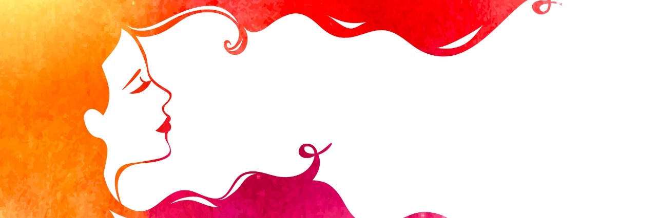 Job Description of Someone With Fibromyalgia Pink Yellow Watercolor Fashion Woman with Long Hair