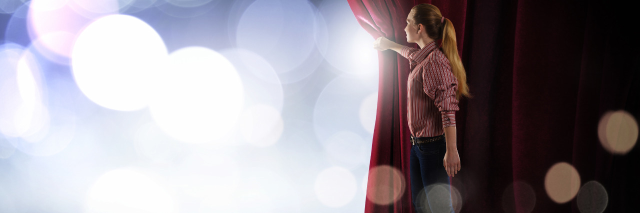 Planning an Acting Career With Unpredictable Chronic Illnesses Young actress opening curtain.