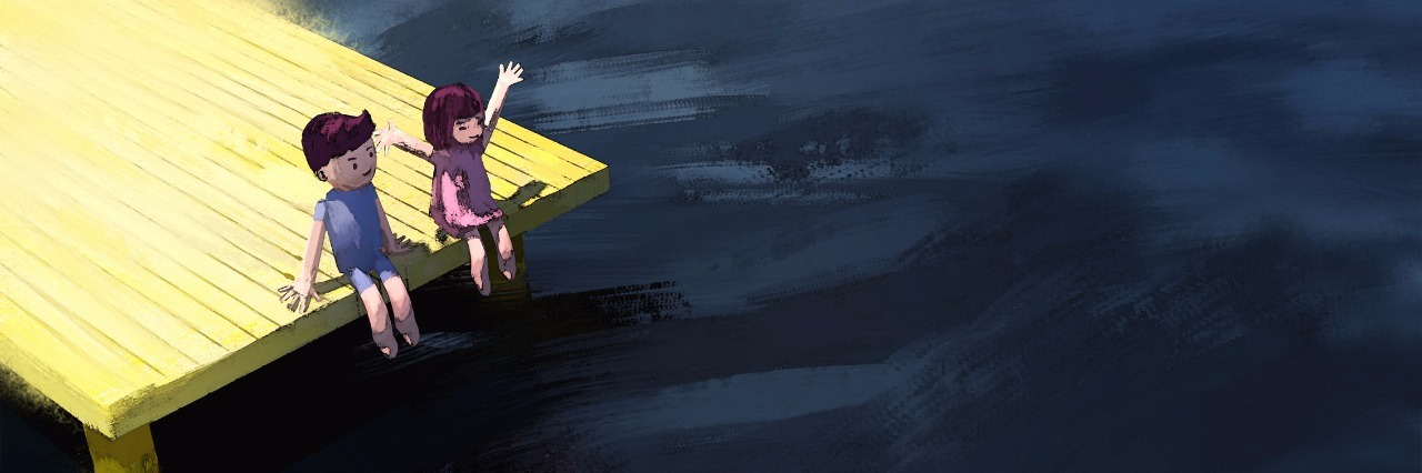 How to Respond If Someone Invalidates Your Pain watercolor painting of boy and girl on the waterfront, digital painting