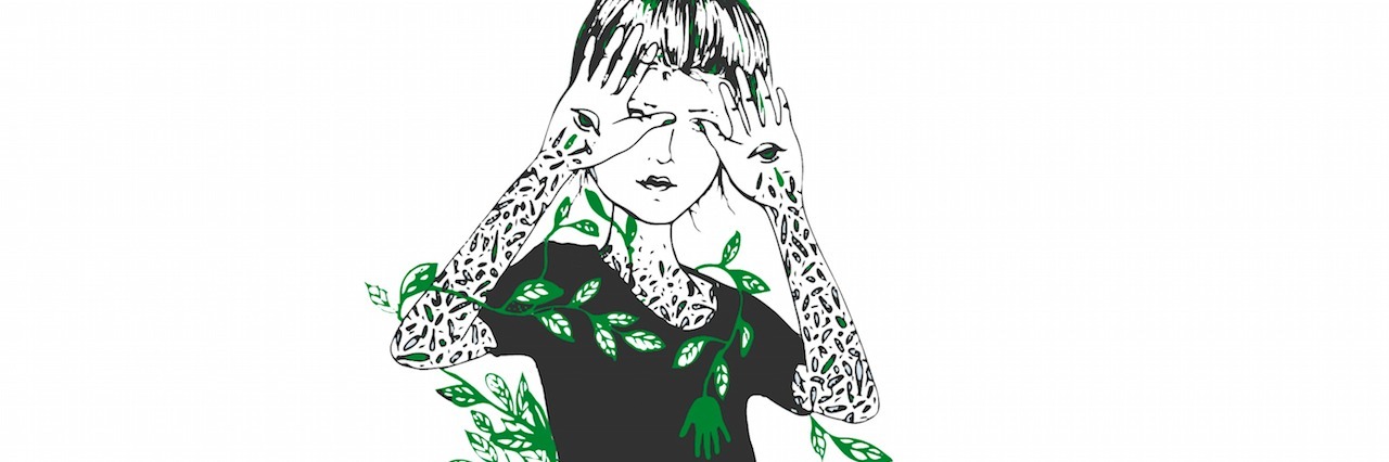 Illustration of a woman surrounded by ivy