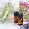 essential oils and natural cosmetics with herbs