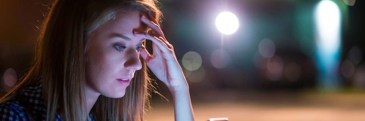 young woman on her phone