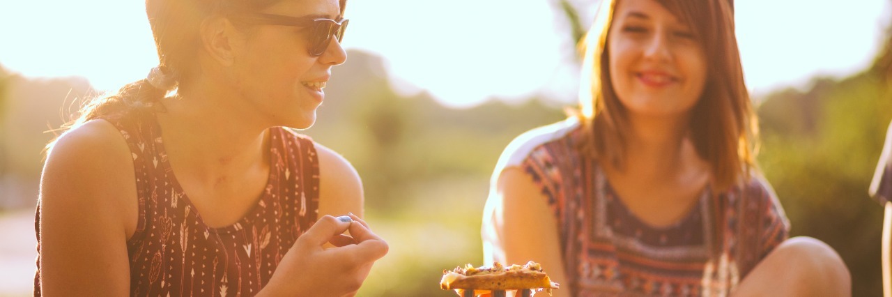 What You May Not Realize About That 'Innocent' Food Comment Hipster Girls Having Snack