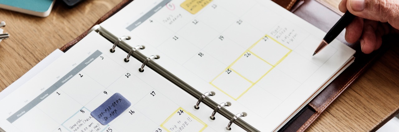 What My OCD Is, What It Isn't, and Why You Need to Know the Difference adult planning calendar with color coded sections