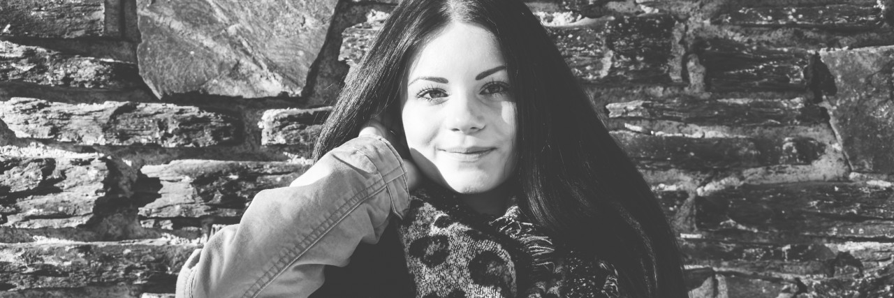 The Word I Remember on Days I Feel Like Depression Is Winning Greyscale portrait of a pretty young woman