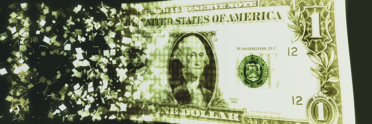 Letter to Donald Trump About the Value of People With Disabilities US dollar bill crumbling into pieces.