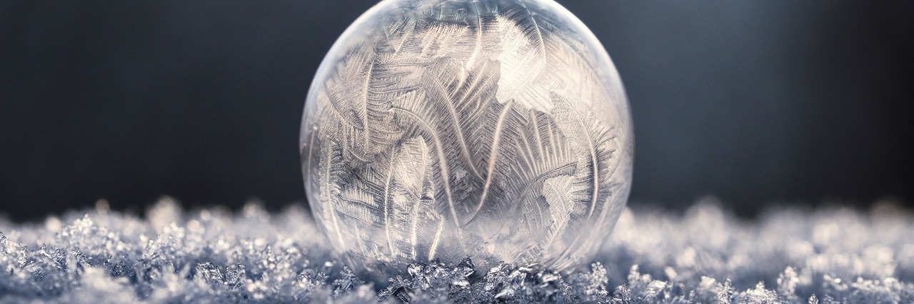 Finding the Good and Bad in Life With Mental Illness bubble with ice crystals forming in extreme cold