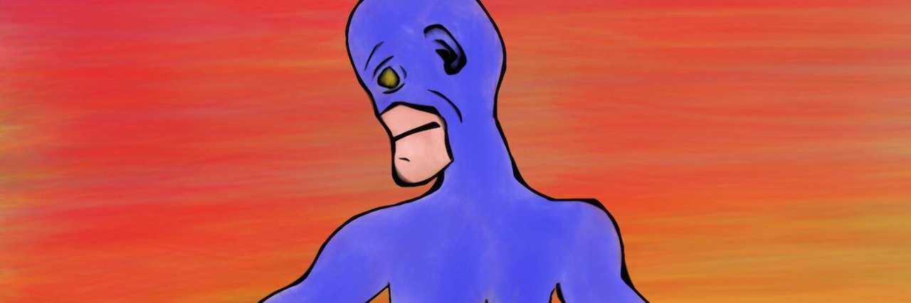 Daniel Leighton Paints to Express Feelings, Trauma of Crohn's Disease painting of man opening up chest by daniel leighton