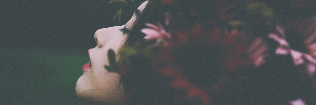 woman with flower crown on