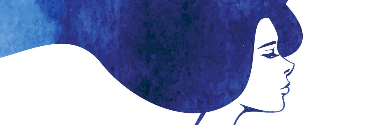 Why It's Hard to Talk About My Lupus Watercolor Fashion Woman with Long blue Hair