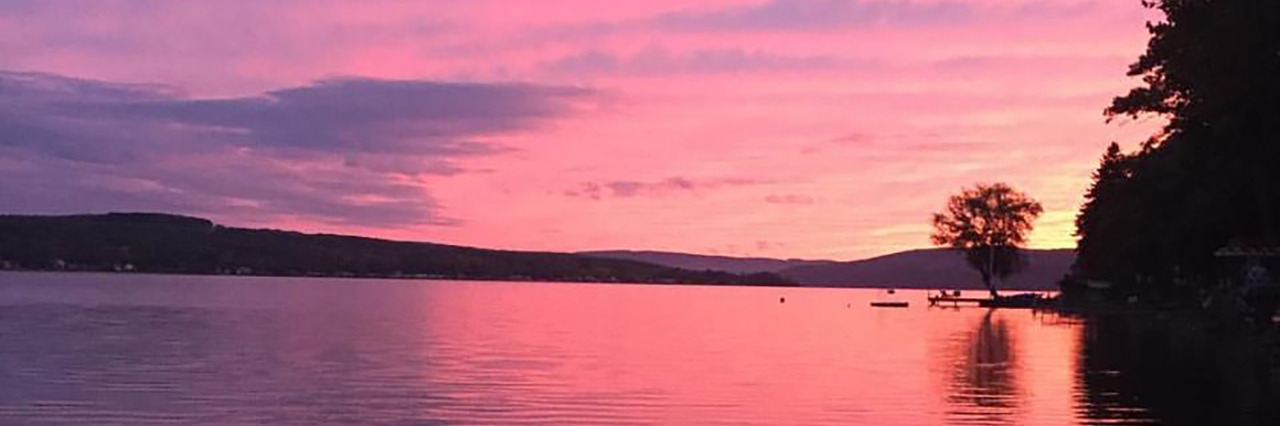 Lake at sunset.