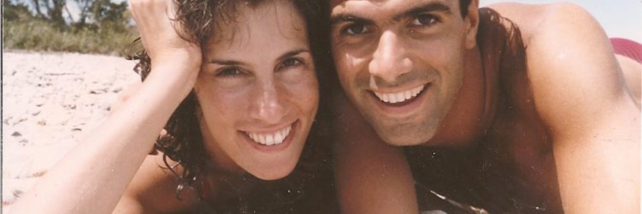 Memorial Video for Partner Who Died of Suicide The author and her late husband at the beach