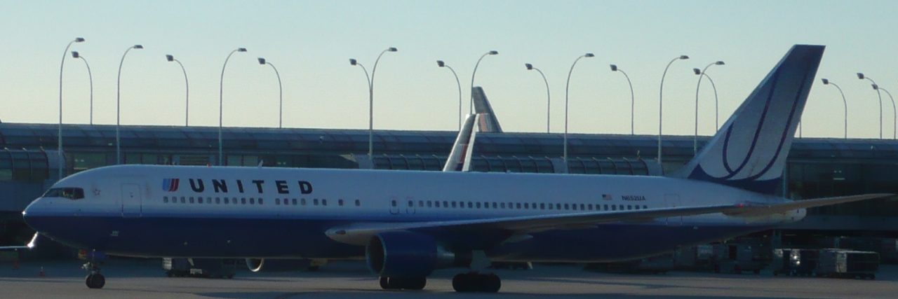Trey Harris, Man With Disability, United Prohibited Mobility Device photo of an United Airlines airplane