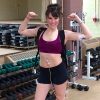 emilie leblond showing muscles and feeding tube