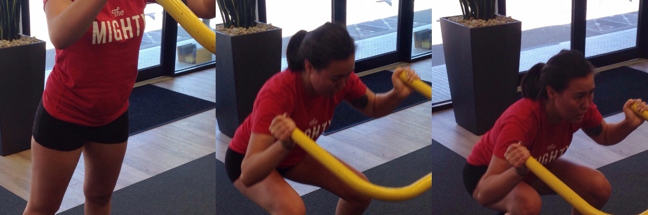 How I Decided to Take My Life Back From Lupus three photos of woman at gym doing exercises