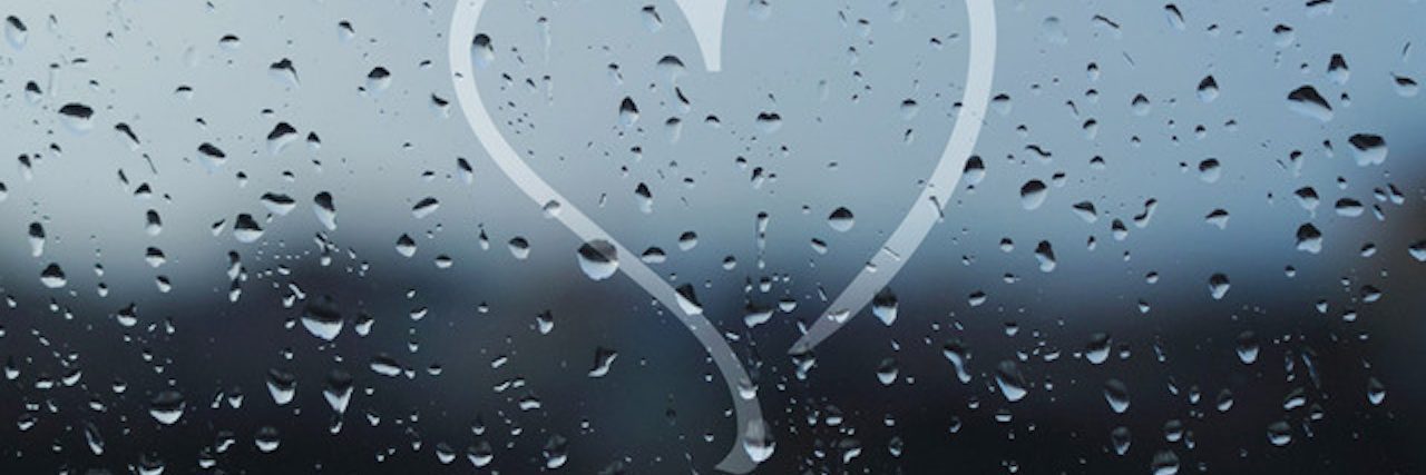 A Letter From a Grieving Heart, to a Forever Friend After Suicide heart drawn on rainy window