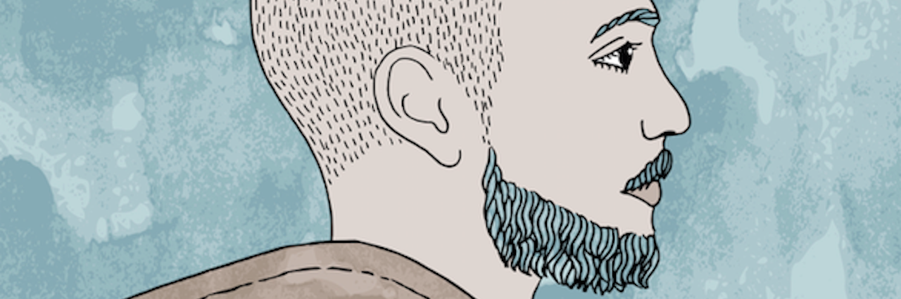 What a Breakup Feels Like When You Have Bipolar Disorder illustration of a man with a water in his head