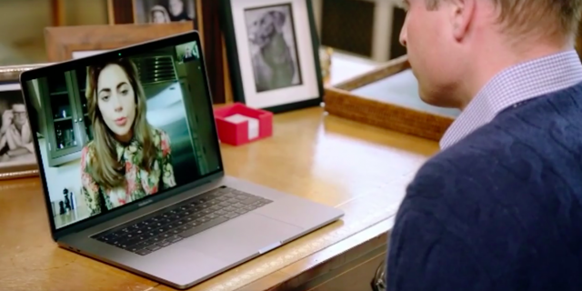 Lady Gaga, Prince William Discuss Mental Illness on Facebook Live for #OKtoSay Prince William video chatting with Lady Gaga