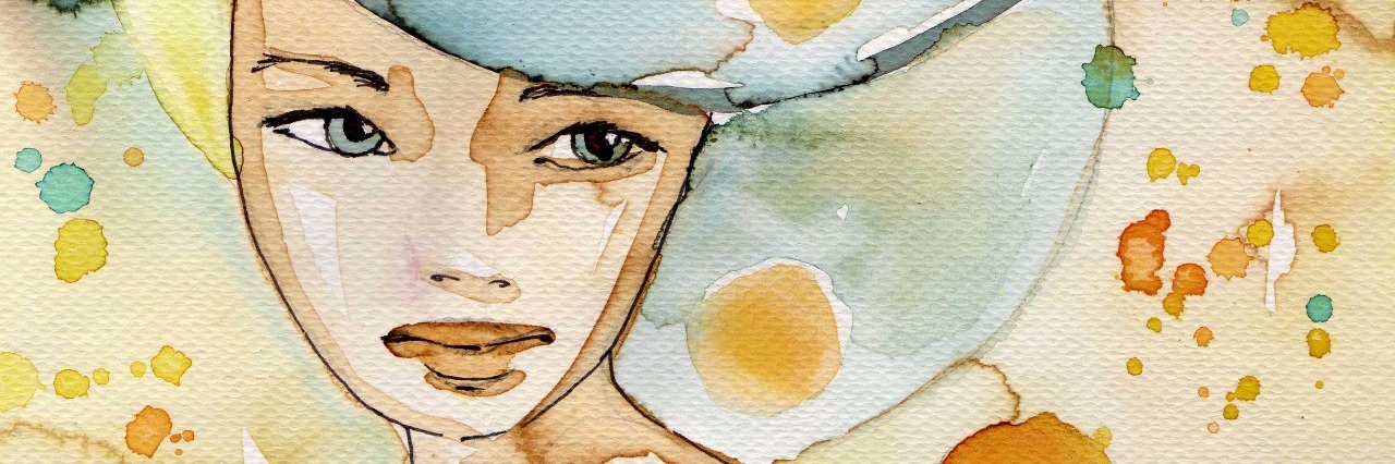 watercolor portrait of a woman.