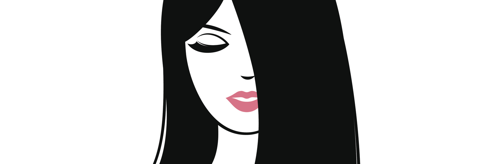 Finding Positives Through the Negatives of My Depression Can be used for hair care or beauty salon. Lady with hairstyle. Portrait of pretty young girl with long black hair.