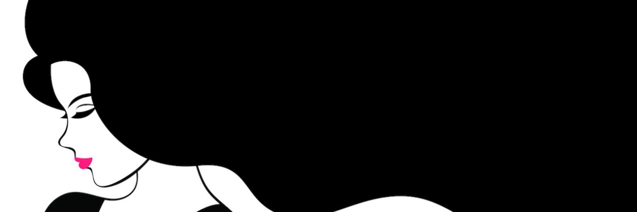 The Challenge of 'Adulting' When You Have a Mental Ilness Illustration of profile of woman with long hair flowing up