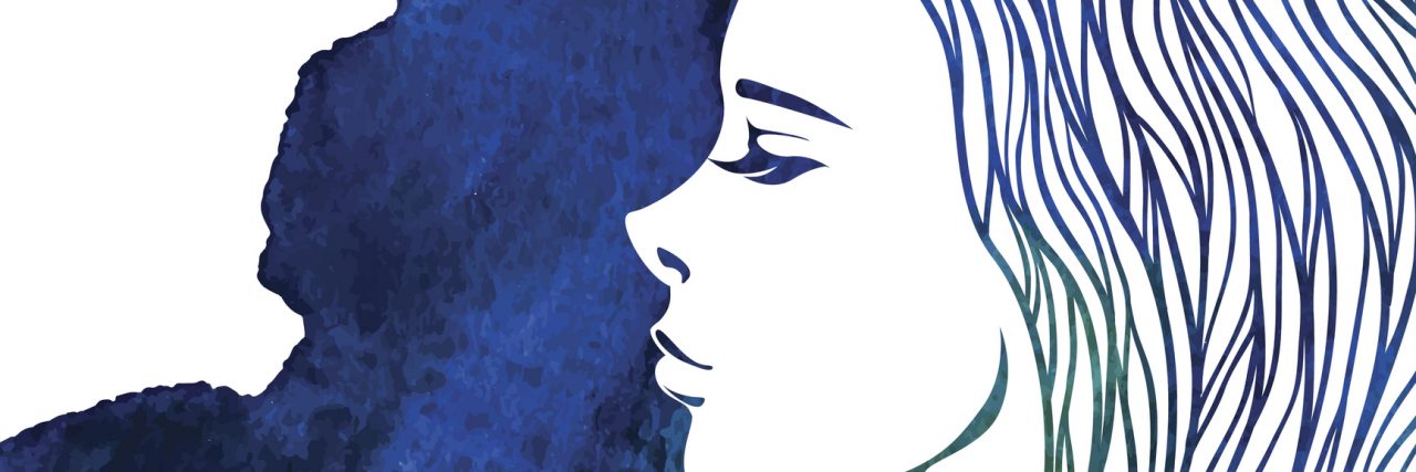 What 'I Don't Feel Good' Means as Someone With Anxiety Watercolor Fashion Woman with Long Hair. Vector Illustration. Beautiful Mermaid Face. Girl Silhouette. Cosmetics. Beauty. Health and spa. Fashion themes.