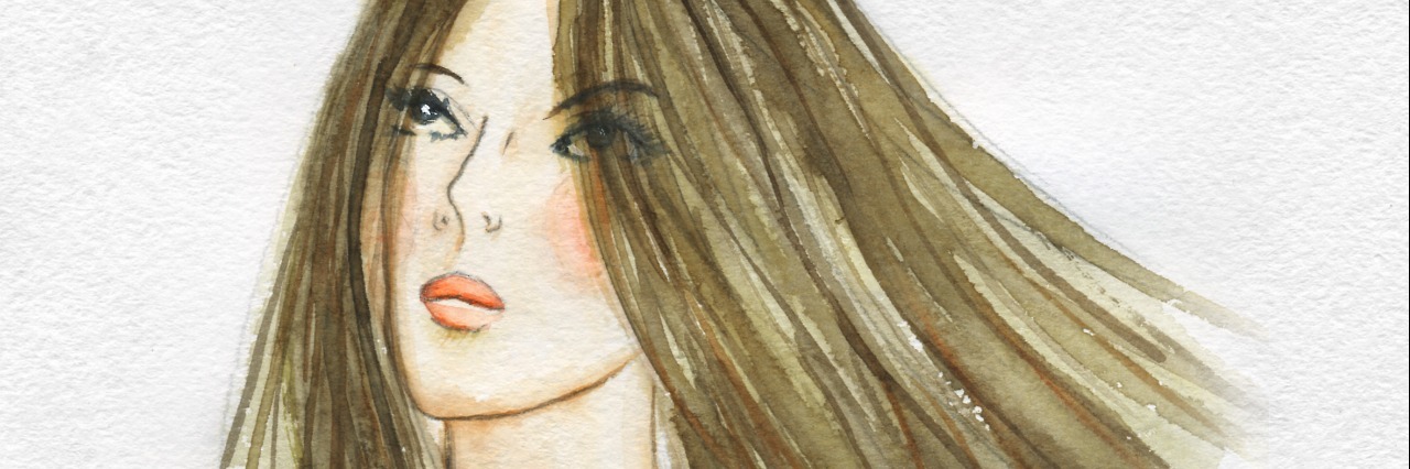 What 'I'm OK' Means to Me as Someone With Mental Illness Watercolor portrait of beautiful girl in green blouse in country style