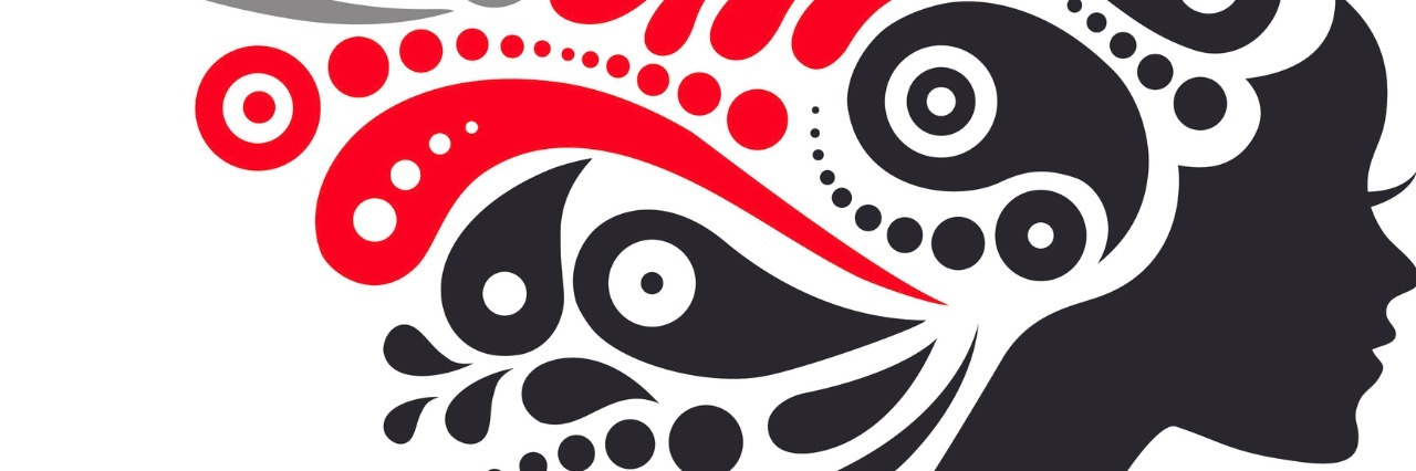 Recovering From Panic Attacks and Anxiety Is Not Linear Beautiful woman silhouette with flowers. Girls collection