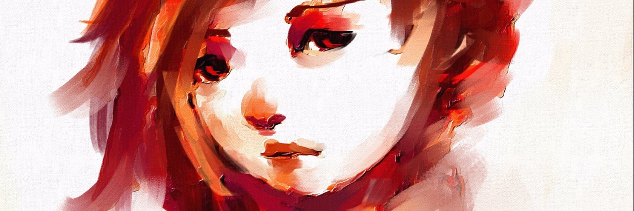 Why I Stopped Fighting My Chronic Illness With Anger woman in red - painted