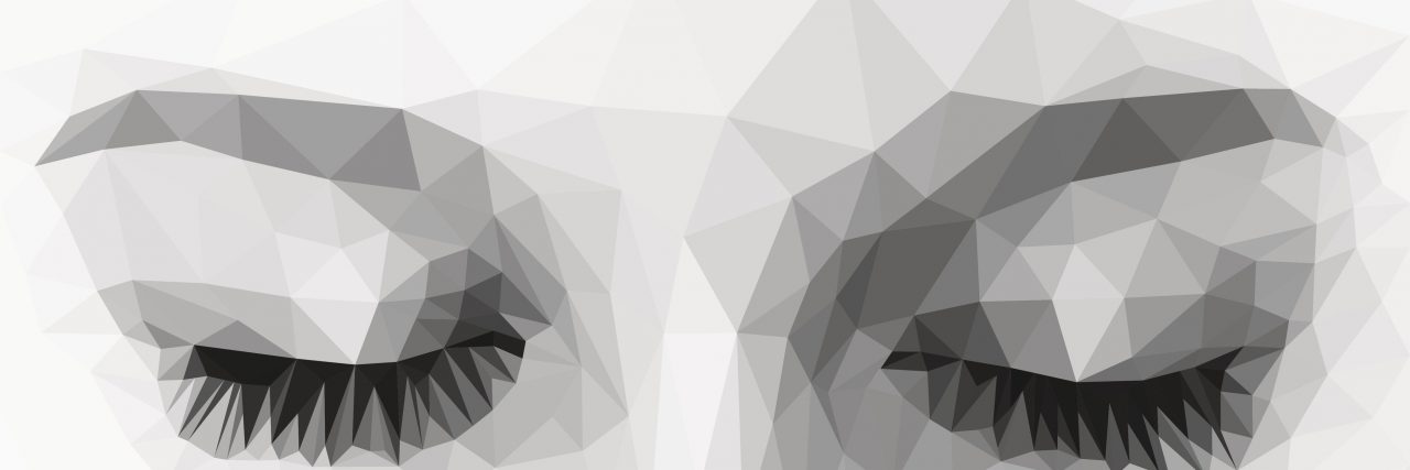 Letter to People Who See Me Cry Because of Depression polygonal eyes closed monochrome