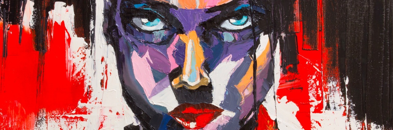 We Are the Invisible Illness Warriors strong woman portrait in vivid colors.