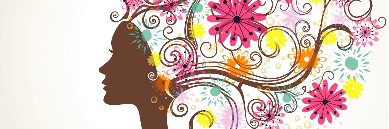 What to Expect at an Eating Disorder Treatment Center Beautiful female profile with hair flowers.