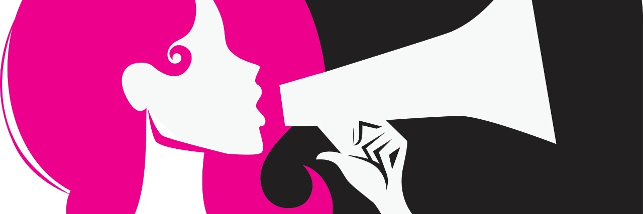 Importance of Raising Awareness of Chronic Pain illustration of a woman speaking into a megaphone