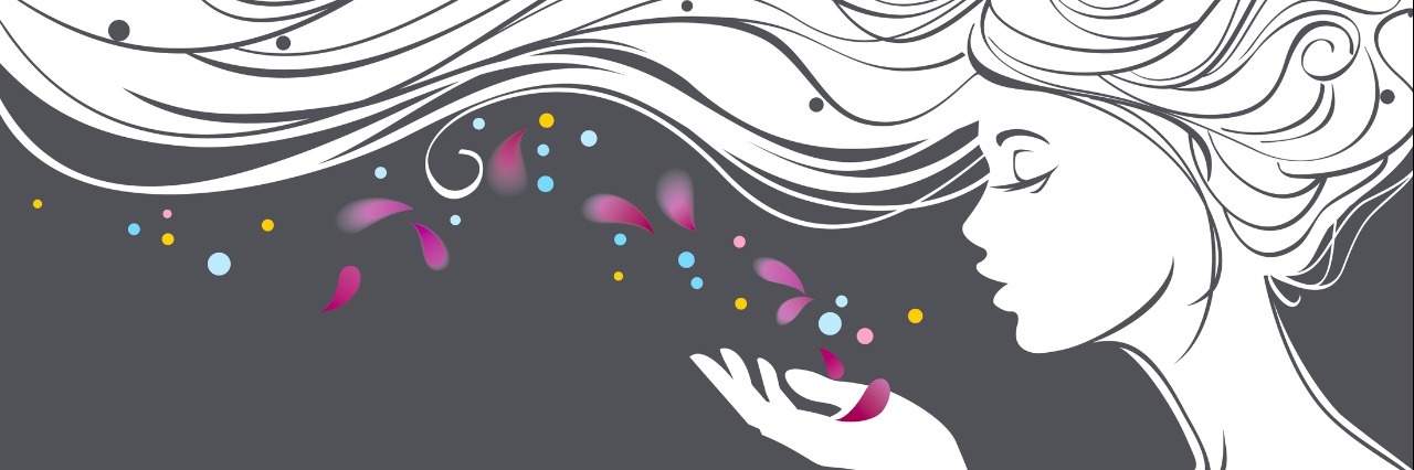 When I Find Myself Hoping the 'Baseline' of My Symptoms Comes Back Vector illustration with beautiful long hair girl blows away flower petals from her palmVector illustration with beautiful long hair girl blows away flower petals from her palm