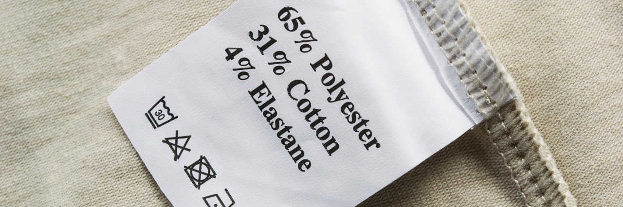 How to Care for Someone With Complex Post-Traumatic Stress Disorder beige cloth with fabric label showing washing instructions