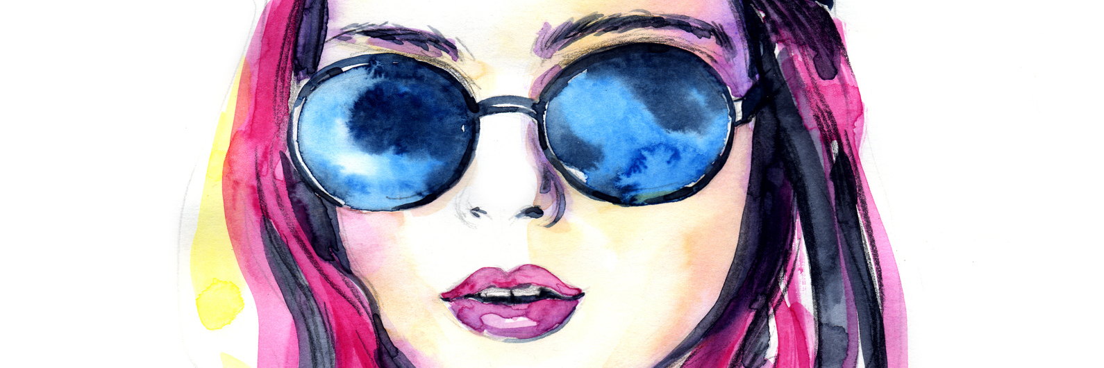 Mental Illness Recovery Is Making Me the 'Ever Stronger Woman Warrior' Watercolor fashion lady in sunglasses.