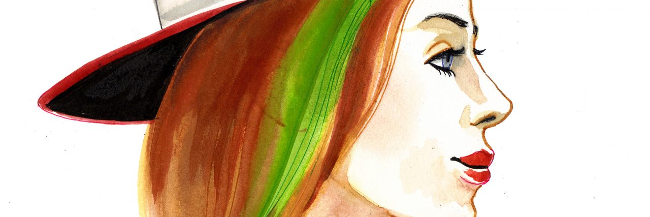 To Those Who Pass Judgment on People With Depression Watercolor sketch of a young woman profile