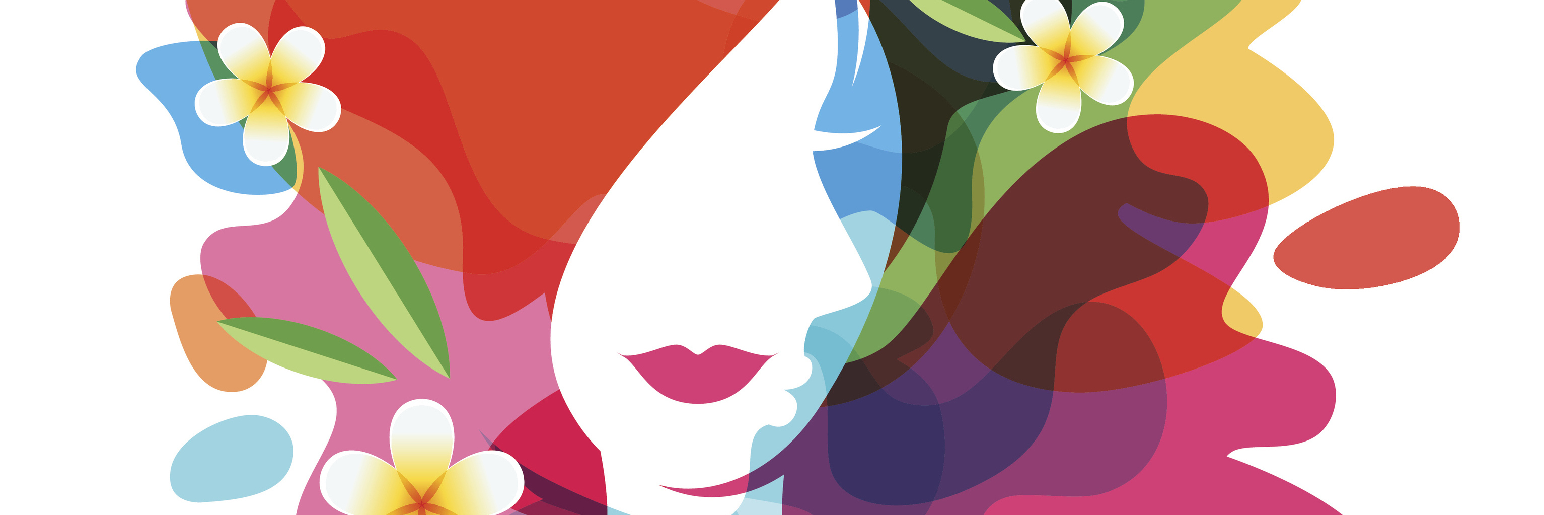 Being a 'Gifted' Person While Battling Mental Illness Female face and plumeria flowers on multicolor splash background. Vector abstract multiple exposure illustration, isolated. Design concept for spa, beauty salon, cosmetics, cosmetology, hairstyle.