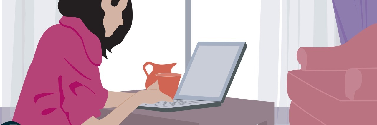 Benefits of Sharing Journey With Trichotillomania Businesswoman working on laptop in hotel room