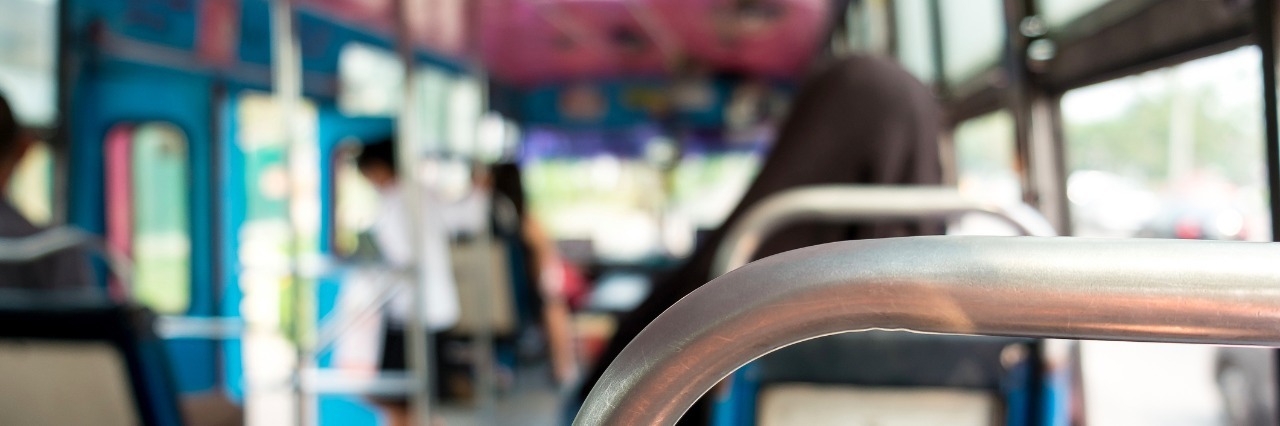 Why I Sit on the Bus as Young Person With Fibromyalgia view from inside bus