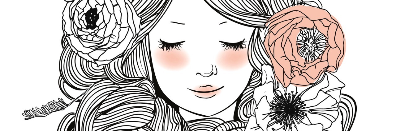 Epilepsy, Chronic Pain: How Illness Has Made Me a Better Person drawing of woman with flowers in her hair
