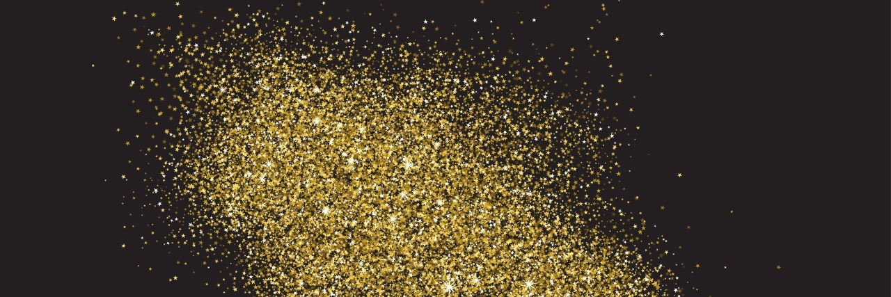 Having True Friends in Depression Recovery Abstract gold glitter splatter background for the card, invitation, brochure, banner, web design.