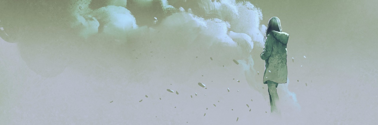 Searching for Diagnosis and Cause of Chronic Migraines woman standing in front of smoke