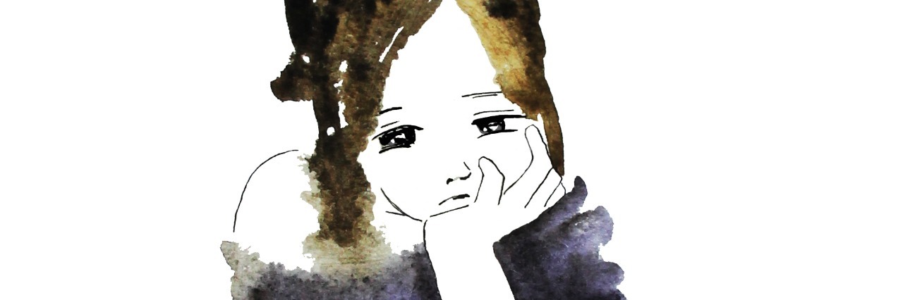 What a Bad Asthma Day Feels Like Sad water colored woman.