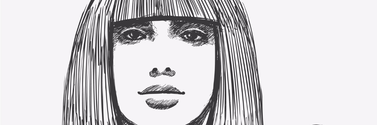 Mental Illness Makes Me Quantify My Self-Worth in Numbers Hand-drawn fashion model portrait