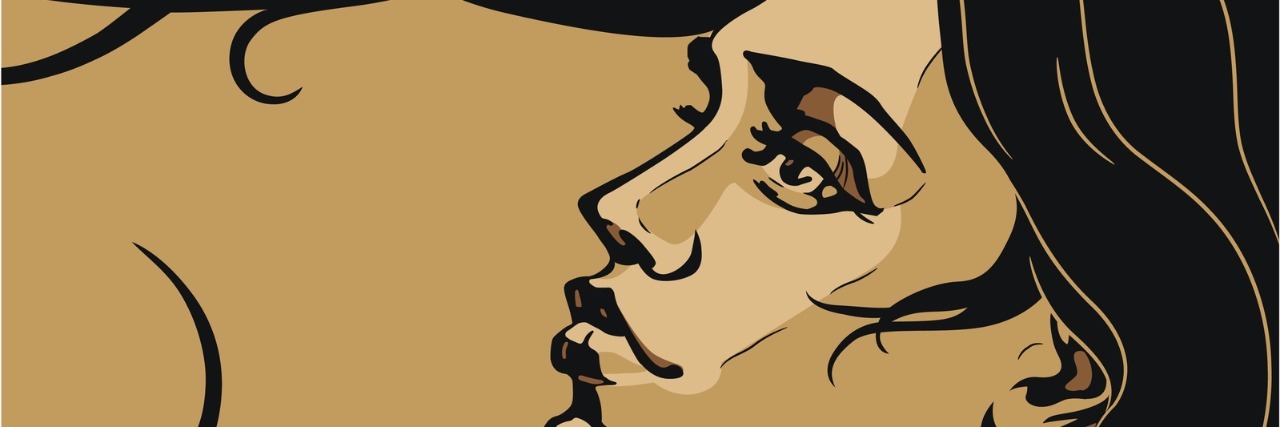 Was It Brave of Me to Go to a Mental Health Facility? woman's profile with long black hair