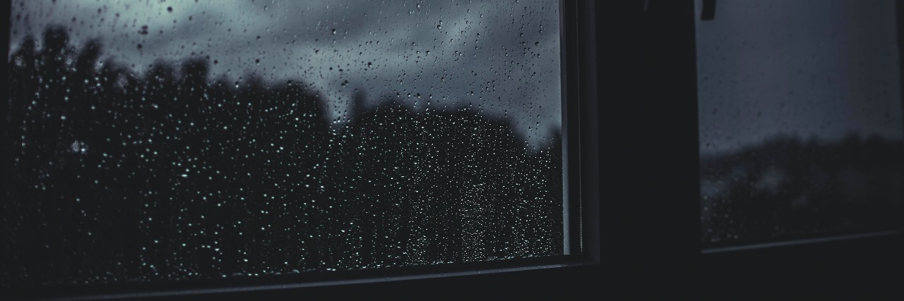 rain outside a window