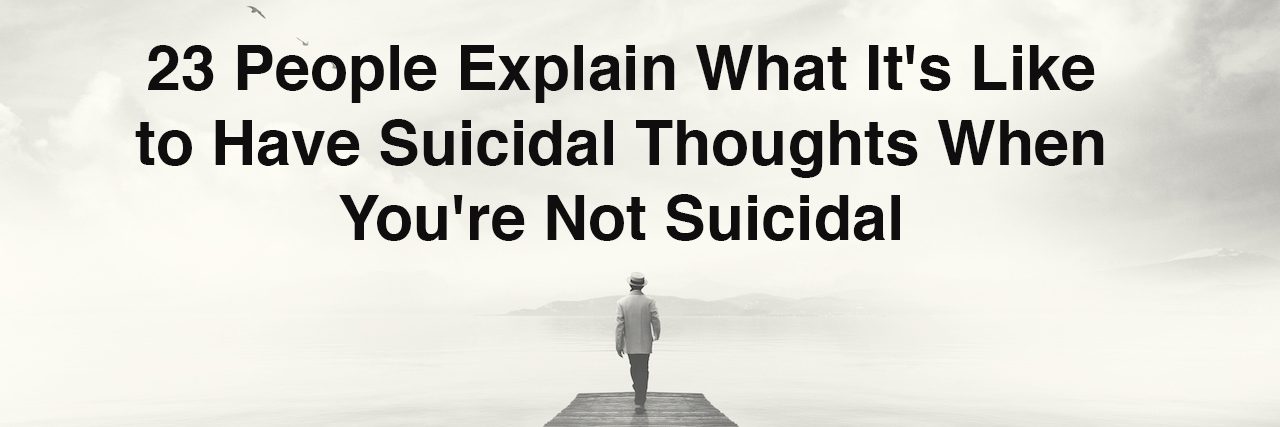What It's Like to Have Passive Suicidal Thoughts man on a boardwalk. Text reads: 23 people explain what it's like to have suicidal thoughts when you're not suicidal