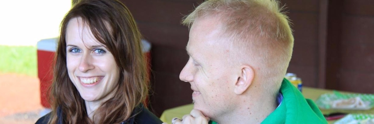 The Illness You Can't See Behind My Smile on My Wedding Day Husband and wife on their wedding day.